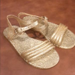 Glitter gold jelly girls sandals